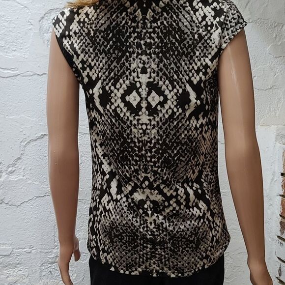 Michael Kors cowl neck slvesless snakeskin blouse - Picture 6 of 11